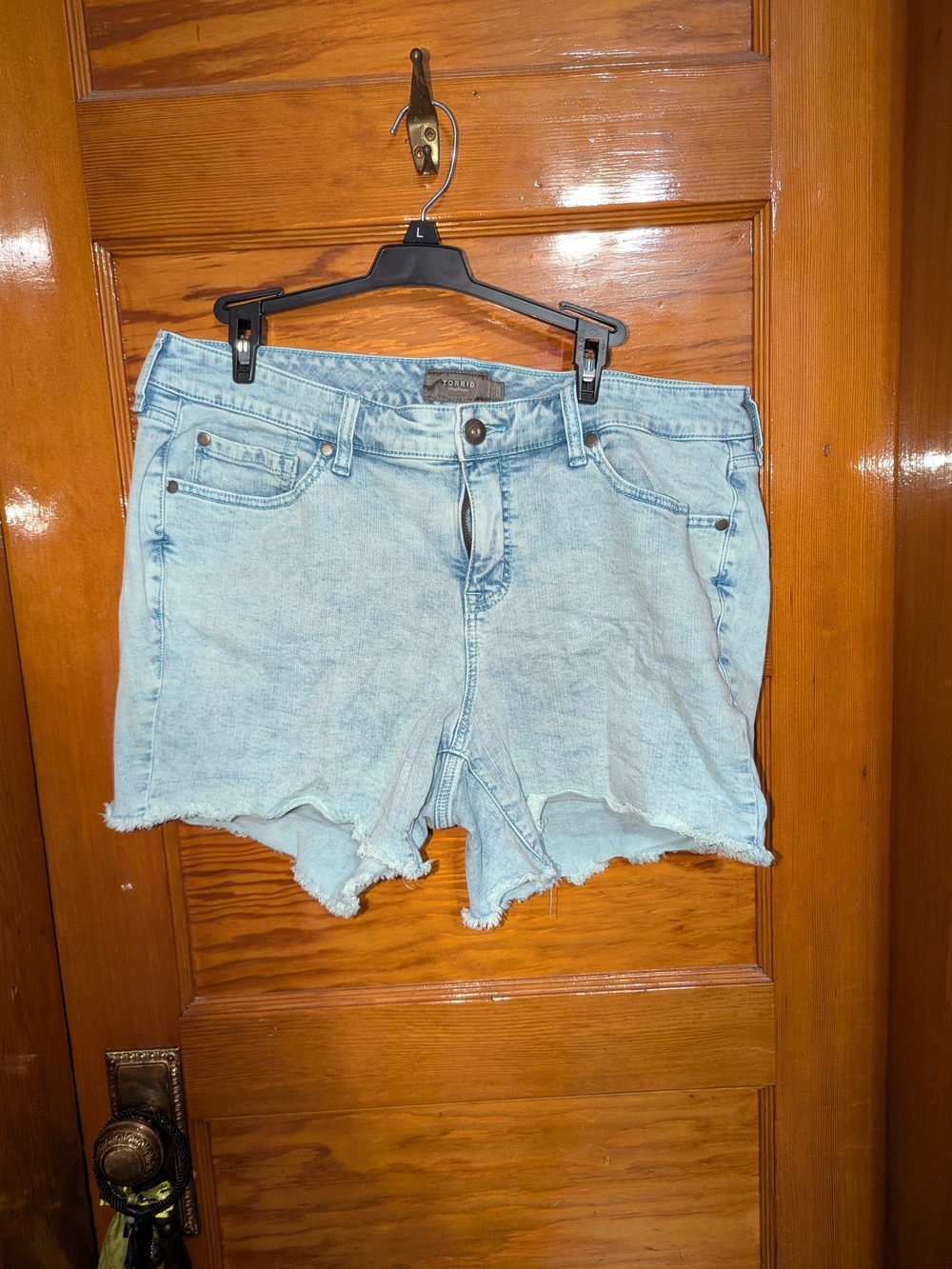 Torrid Light Blue Denim Cutoff Shorts